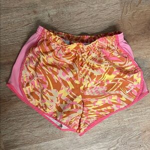 Girls Nike Pink and Orange Athletic Shorts